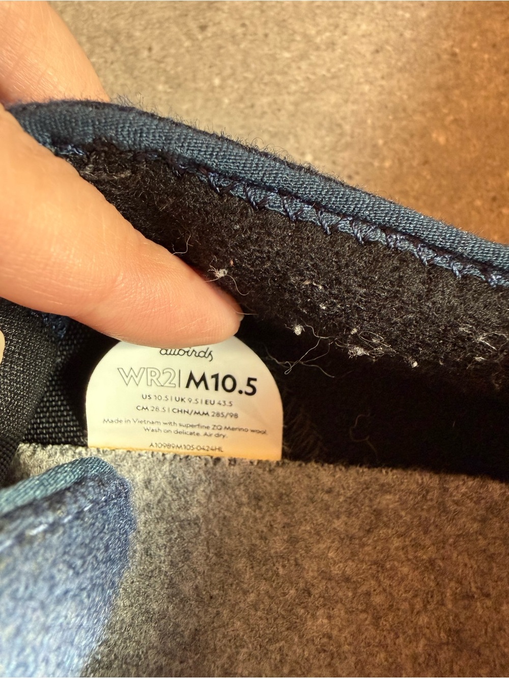 Allbirds Wool Runner 2 Navy Merino Sneakers Men’s 10.5 - Picture 8 of 8